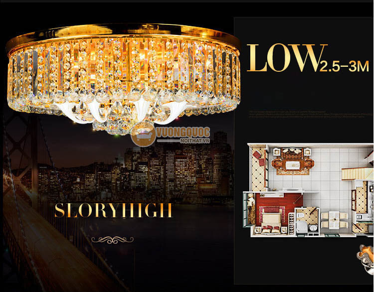 Đèn ốp trần pha lê họa tiết tinh xảo CM251-3